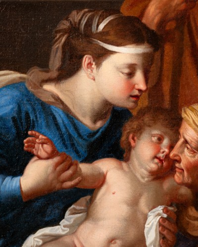 XVIIe siècle - Noël Coypel (1628-1707) -  Sainte Famille avec Sainte Elisabeth et Jean li Baptiste