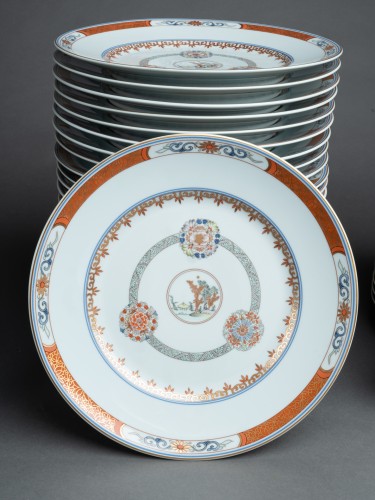 Important Series Of 72 Plates Model Houqa By Raynaud Limoges  - 