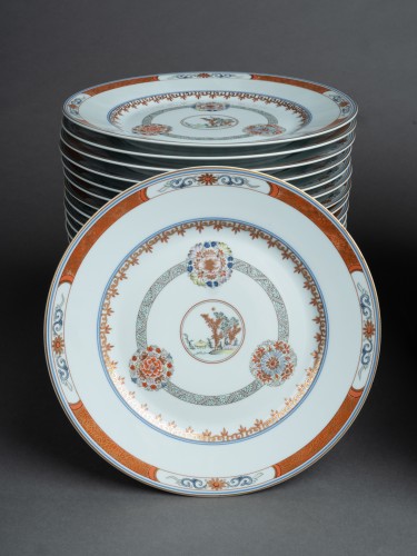 Important Series Of 72 Plates Model Houqa By Raynaud Limoges  - 