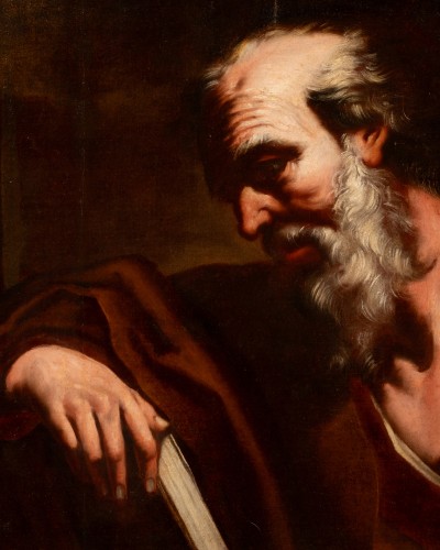 Paintings & Drawings  - portrait of a philosopher holding a book