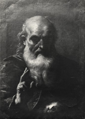 portrait of a philosopher holding a book - 