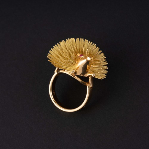 Gold Hedgehog Ring - 