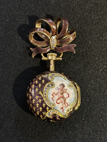 Tiffany &amp; Co - Enamel, diamond and gold pocket watch, late 19th century - 