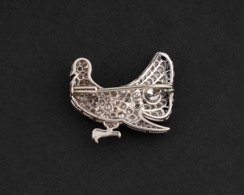 Diamond dove brooch circa 1930 - Antique Jewellery Style Art Déco