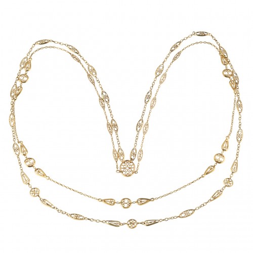 Sautoir Choker double rangs en or