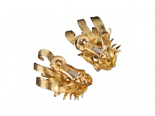 Hermès - Pair of &quot;Mistigri&quot; 18k gold earrings - Antique Jewellery Style 