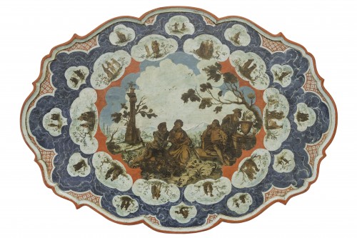 Decorative panel in lacquered and painted wood from the eighteenth century - Decorative Objects Style Louis XV