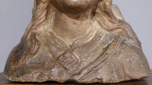 Moyen Âge - Tête de Vierge couronnée – France début du XVe siècle