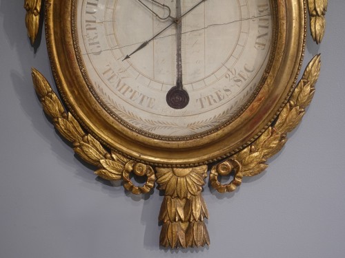 Baromètre thermomètre en bois doré d'époque XVIIIe - Gérardin et Cie