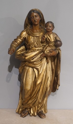 Sculpture de la Vierge à l'Enfant  fin XVIIIe - Sculpture Style Louis XVI