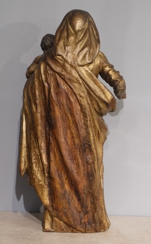 Antiquités - Sculpture of the Virgin and Child – Late 18th century
