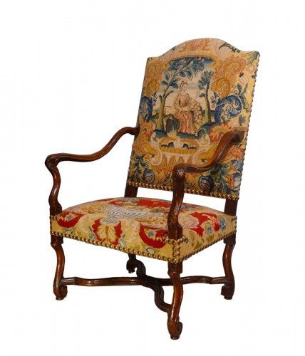 Louis XIV period flat back armchair