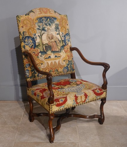 Seating  - Louis XIV period flat back armchair
