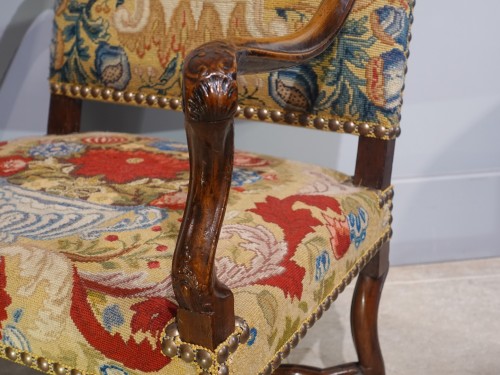 Louis XIV period flat back armchair - Louis XIV