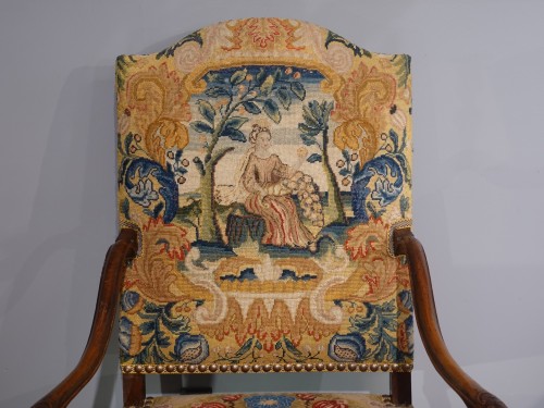Louis XIV - Louis XIV period flat back armchair