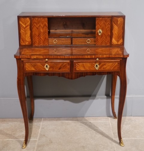 Mobilier Bureau et Secrétaire - Bonheur du jour marqueté d'époque XVIIIe