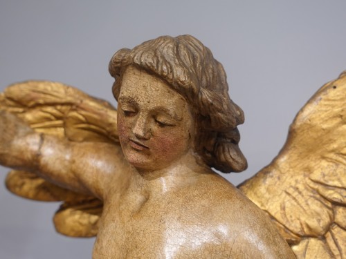 Ange en bois sculpté d'époque XVIIIe - Louis XV