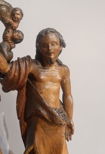 18th century - Baptism of Christ – Polychrome wood from the 18th century