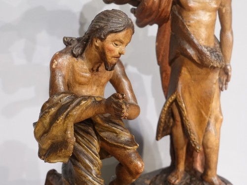 Baptism of Christ – Polychrome wood from the 18th century - Louis XV