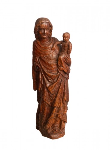 Vierge à l'Enfant sculptée sur chêne circa 1380