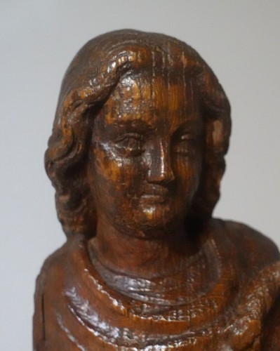 Vierge à l'Enfant sculptée sur chêne circa 1380 - Gérardin et Cie