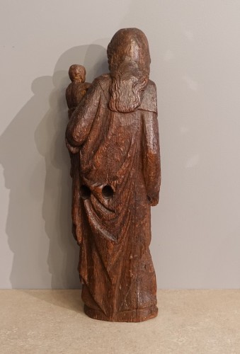 XIe au XVe siècle - Vierge à l'Enfant sculptée sur chêne circa 1380