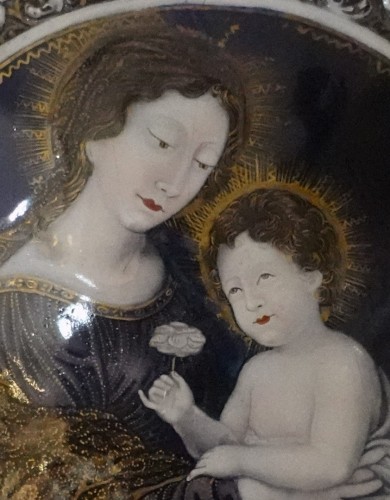 Virgin and Child - Limoges enamel signed Nouailher Jeune late 17th century - Louis XIV