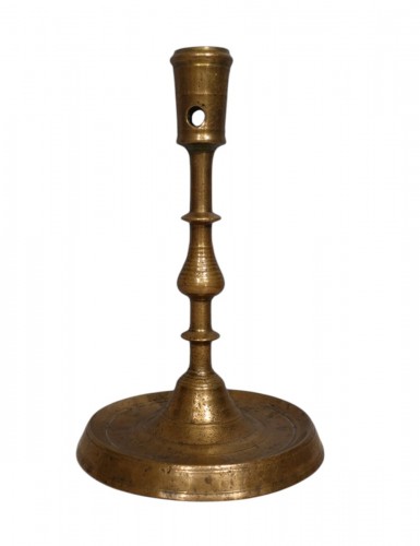 Gothic solid bronze candlestick late 15th - early16th century