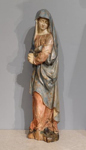 Sculpture Vierge de Calvaire, Flandres XVIe siècle - Sculpture Style Renaissance