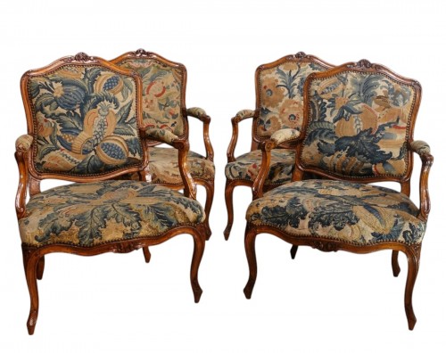 Set of four 18th century Queen's armchairs