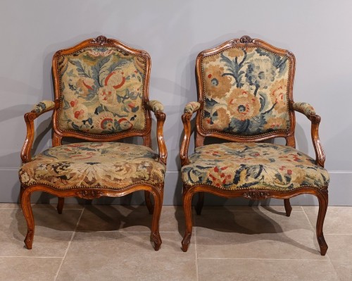 Seating  - Set of four 18th century Queen&#039;s armchairs