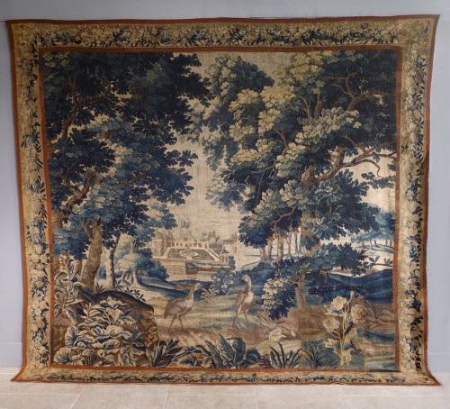 XVIIe siècle - Grande tapisserie Verdure Aubusson fin XVIIe siècle