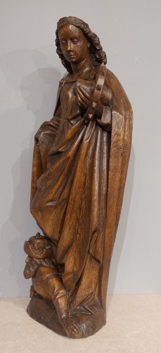 Sculpture  - Sculpture of Saint Catherine in carved oak, late 15th century