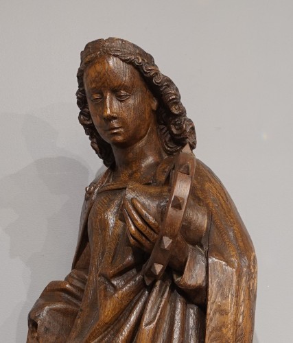 Middle age - Sculpture of Saint Catherine in carved oak, late 15th century