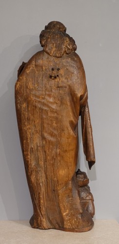 Antiquités - Sculpture of Saint Catherine in carved oak, late 15th century