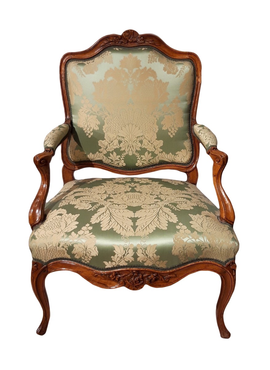 Louis XV armchair with flat back - Ref.78614