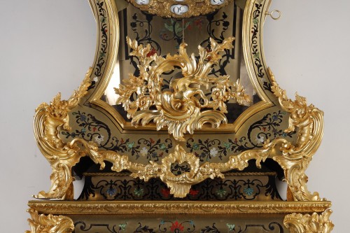 Antiquités - Very large Boulle cartel from the Louis XV period in five colors, signed fr
