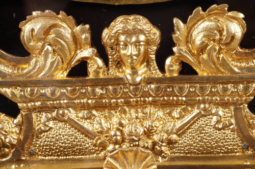 Louis XIV - Pendulum “Religieuse” in red tortoiseshell Boulle marquetry
