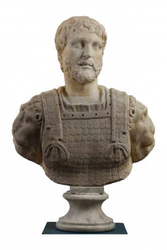 bust of Emperor Hadrian Head from the 2nd century AD, bust XVIth-XVIIth century