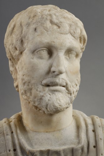 Buste présumé de l'empereur Hadrien Tête du IIe siècle apr JC, buste XVIe-XVIIe - Sculpture Style 