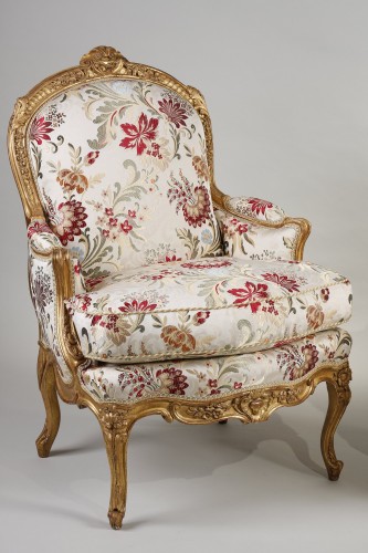 Pair Of Louis XV Bergeres Attributed To Jean Baptiste II Tilliard - Seating Style Louis XV