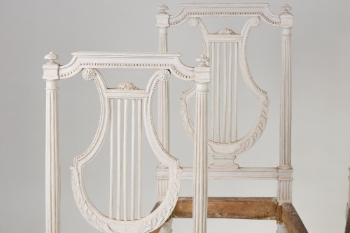 Suite of four Louis XVI period chairs stamped Lebas - Seating Style Louis XVI