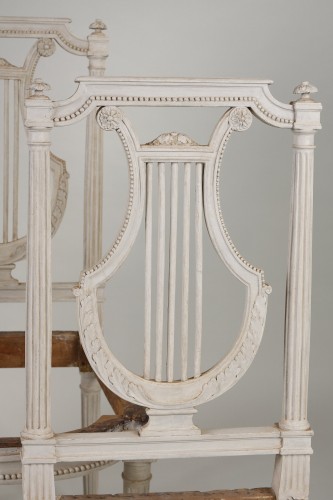 Seating  - Suite of four Louis XVI period chairs stamped Lebas