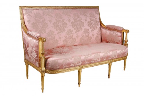 Louis XVI Period Sofa In Gilded Wood