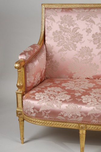 Sièges  - Canapé d'époque Louis XVI En Bois Doré