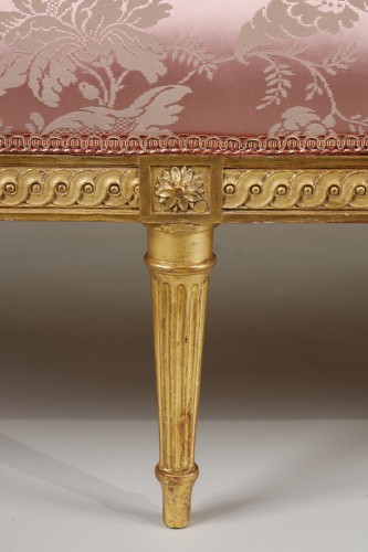 Louis XVI - Louis XVI Period Sofa In Gilded Wood