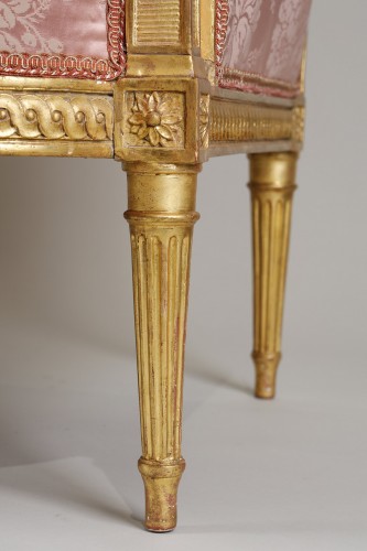 Antiquités - Louis XVI Period Sofa In Gilded Wood