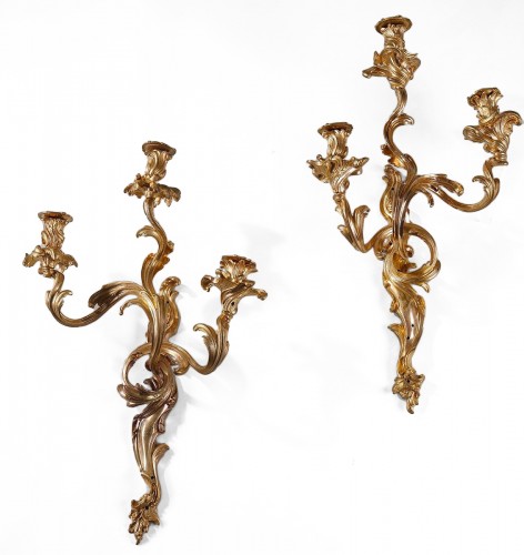 Large pair of Louis XV style wall lights