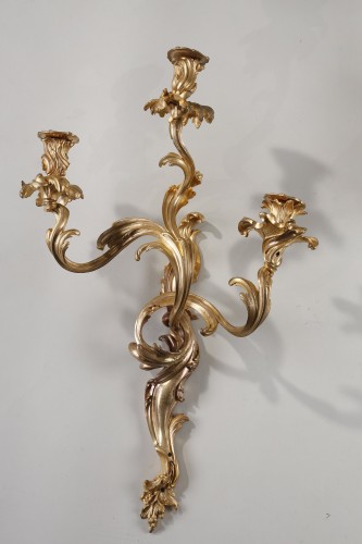 Large pair of Louis XV style wall lights - Lighting Style Louis XV