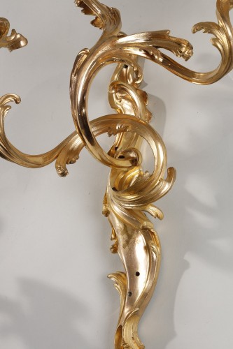 19th century - Large pair of Louis XV style wall lights